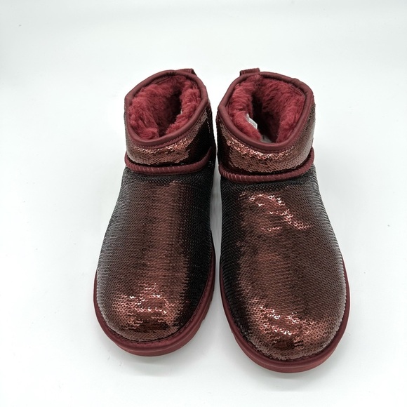 UGG Burgundy Sequin Winter Boots - Picture 1 of 1